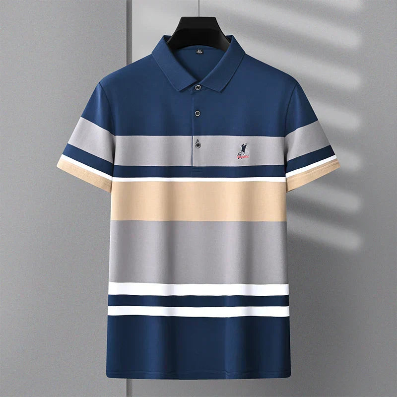 SuperbsTees Men's Premium Striped Polo Shirt – Stylish Casual Wear