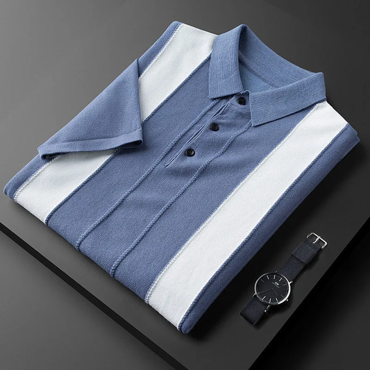 Premium Dual Stripe Textured Polo T-Shirt